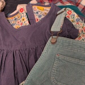 Mini Boden Blue and Purple Corduroy Kids Overalls